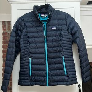 Patagonia Navy and Teal Down Sweater Jacket